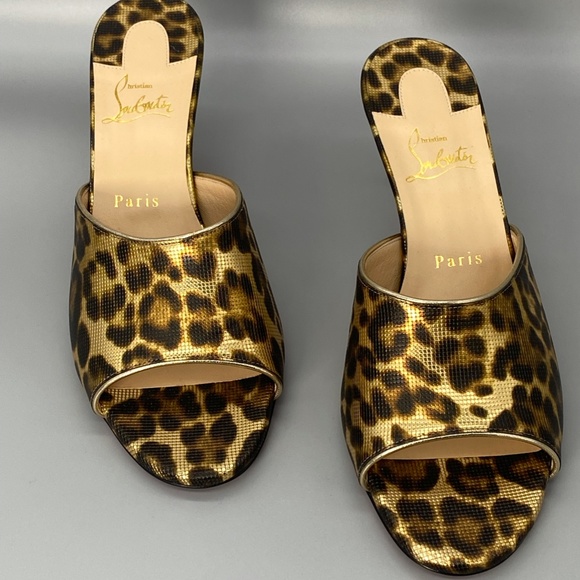 CHRISTIAN LOUBOUTIN East Leopard Print Slip-On Sandal - Picture 5 of 11